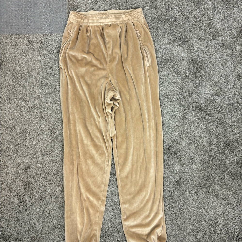 SKIMS Velour Jogger Women’s Sz s Sienna tan Zip Pockets‎ Drawstring Relaxed Fit - Picture 5 of 7